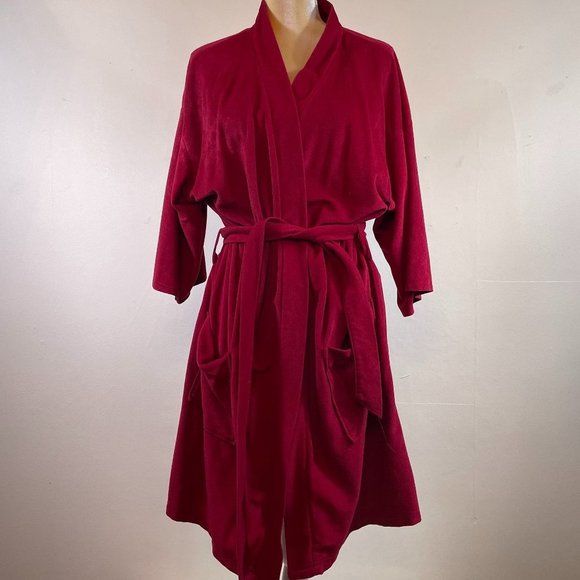 Sears Other - Vintage Sears Men's Red Velour Robe with Two Pockets and Belt One Size 36-48